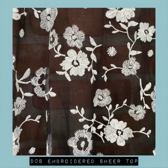 90s Embroidered Sheer Top - Picture 4 of 4